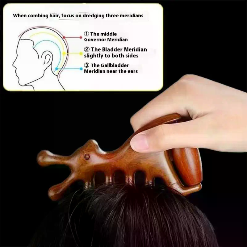 Hair Care Elseve - Drewniany grzebień do masażu głowy, grzebień