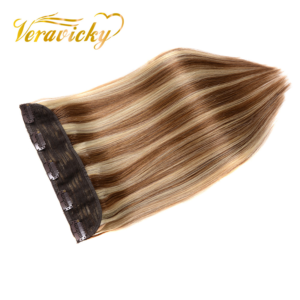 Clip In Hair Piece - Doczepiane włosy naturalne Remy, proste, maszynowo