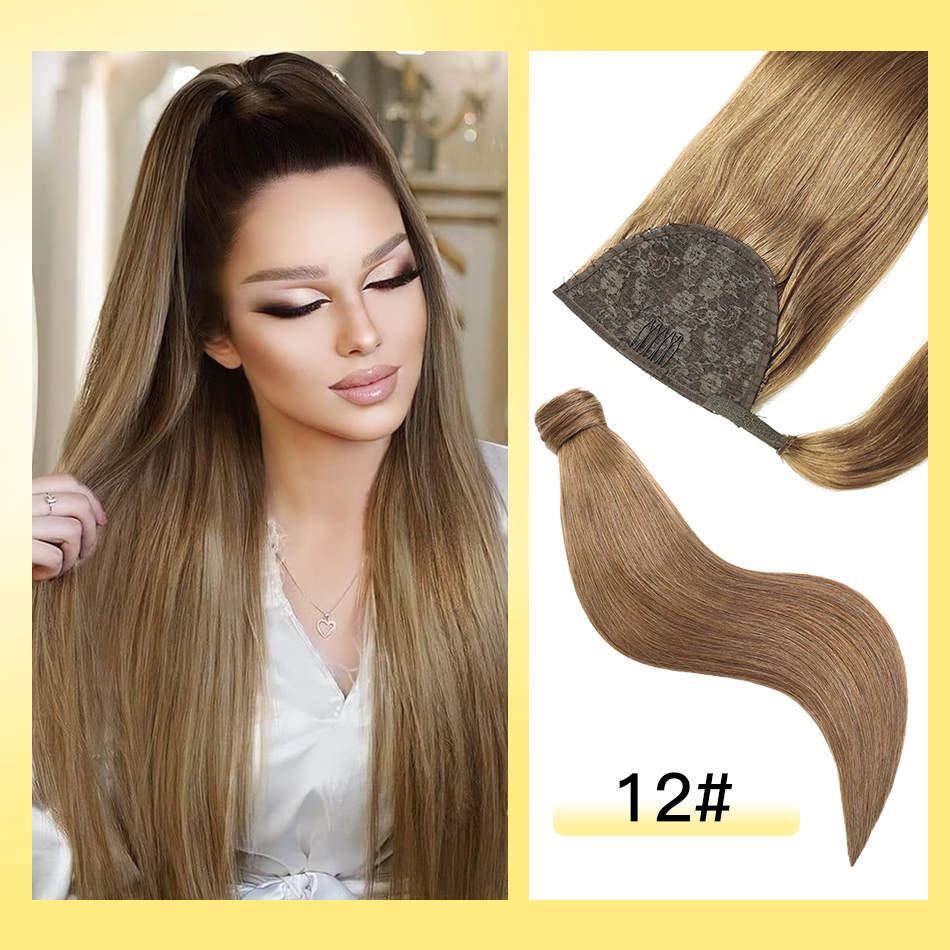 Clip In Hair Piece - Yelo kucyk ludzki włos Migic krawat