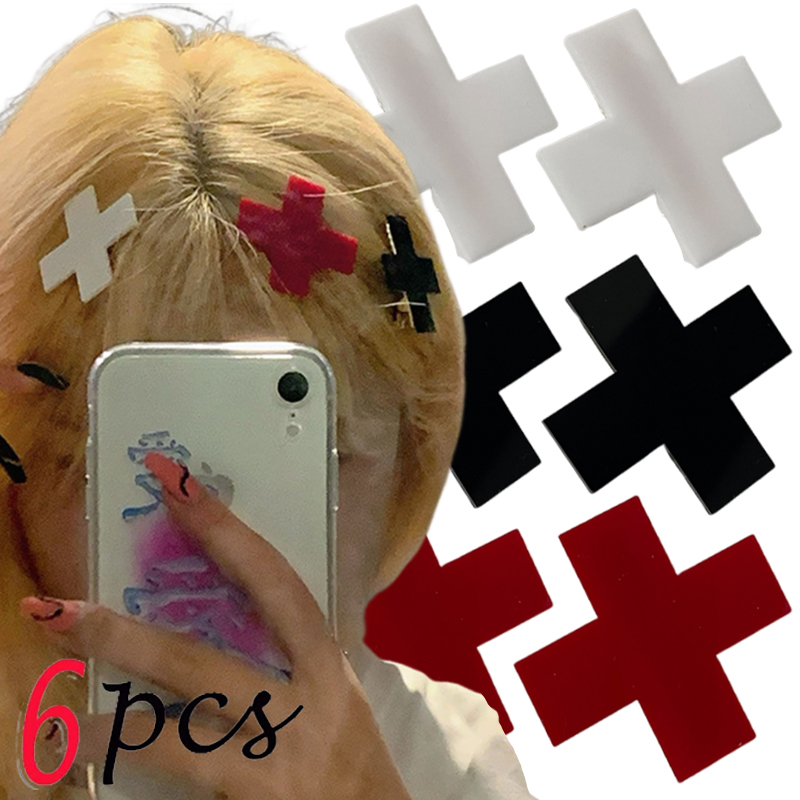 Bobby Pin Bulk - Czerwony krzyż spinka do włosów Y2K